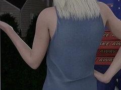 18 jaar, Blond, Schattig, Flashing, Tiener, Tieten likken