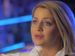 Busty Babe watches Trouble On Tap sex adventure of brunette MILF Jasmine Jae