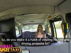 Rebecca More gets down and dirty in a fake taxi affair with real orgasms