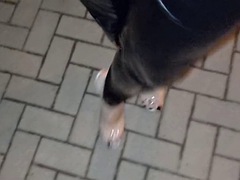 Leie, Crossdresser, Füsse, Fetisch, Absätze, Im freien, Öffentlich, Schuhe