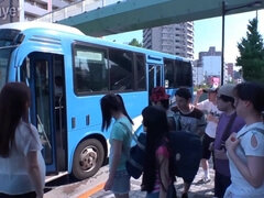 Asiáticoa, Grupo, Japonêsa, Orgia, Ao ar livre cartaz de rua outdoor, Público, Duro