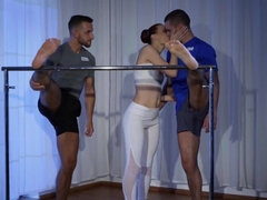 The ballet teacher is having a threesome with two men