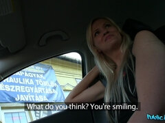 Amador amadora, Traseiro, Boquete, Carrro, Dinheiro, Ao ar livre cartaz de rua outdoor, Pontos de vista, Público