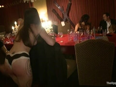 Holly Heart, Cherry Torn, and Kait Snow Star in Doms Intense Dinner Party!