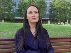 Russian minx Sasha Sparrow has public sex in the broad daylight