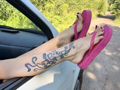 Fetisch, Fotfetisch, Milf, Utomhus, Polsk, Tatuering