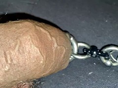 Short edge, cock masturbation session with an 8mm pierced cock, multiple piercings and a padlock.