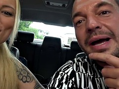 Kukk suging, Bil, Sperm skott, Tysk, Synsvinkel, Offentlig, Ludder, Suging