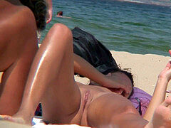 Plage, Fille latino, Chatte, Voyeur