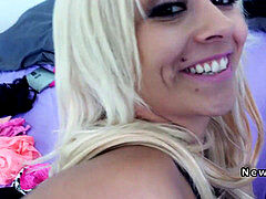 Petite blonde ass fucking porked pov in sofa