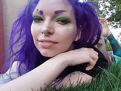 Purple Hair goth lady soles Oil Rub