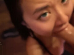 Amatør, Asiat, Brunette, Kinesisk, Par, Komme på ansigtet, Imellem racer, Teenager