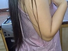 Almost caught! Stepmom and son-in-law have some alone time in the kitchen. Things heat up.