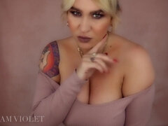 Busty Tattooed Madam Violet - solo JOI POV