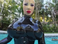 Fetiche, Guantes, Hd, Látex, Mascara, Piscina, Latex, Solo