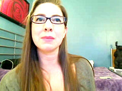 Amatoriale, Occhiali, Enorme, Masturbazione, Rossa, Tette