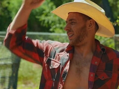 Blond lad and an exotic cowboy make for a great pairing