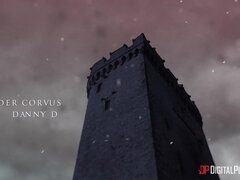 美女, バック, 手コキする, オマンコ, 赤毛, タトゥー, 三人, オッパイの