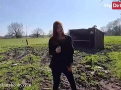 Amateur, Mamada, Sucio, Europeo, Alemán, Al aire libre, Público, Adolescente