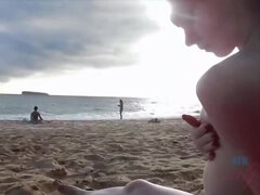 Amateur, Plage, Faciale, Hd, De plein air, Pov