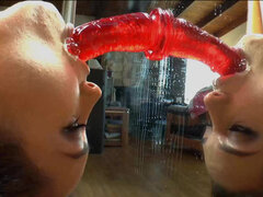 Gabriella Paltrova gags on big dildos to create nasty rivers of messy drool