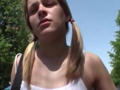 Super Sexy - German teen 18+ Dildoing Her Muff Outdoors