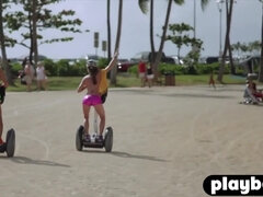 Lesbians with cool asses enjoyed a games on the beach