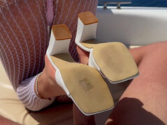 Outdoor Shoejob & Footjob on a Boat with Long Toenails - Ocean Vibes & Cum on Feet