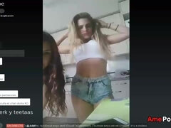 Slinky Spanish Girls Twerking In Shorts