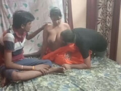 Asiatique, Couple, Groupe, Fait maison, Indienne, Adolescente, Plan cul à trois, Épouse