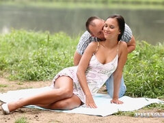 Firm Ass Brunette Victoria Sweet Gets Sticky Outside