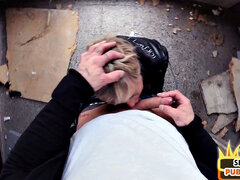 German amateur MILF POV fucked in abandoned building