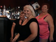 Three adult bbw have fun in the fat bar