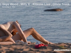 Coleção, Transar de quatro, Lambendo, Ao ar livre cartaz de rua outdoor, Adolescente, Apertado, Tetas, Brinquedos