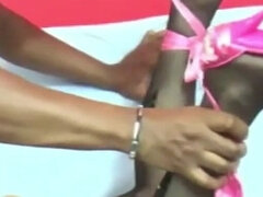 Granny 72 Years Old with a Pussy Full of Piercings Gets Fucked on the Couch by a Young Black