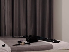 Blonde, Latex, Masturbation, Chatte, Solo