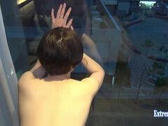 Jav Amateur Abe Fucks Uncensored In Window For All To See Lovely Flabby Ass Ripples Real Babe