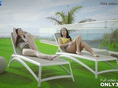 항문, 엉덩이, 흑인, 흑갈색 머리, 하드코어, 수음, 야외의, 보지