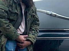 Stor kuk, Sperma shot, Goth, Onani, Milf, Utomhus, Offentlig, Solo