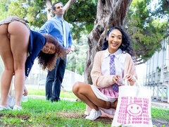 18, 큰 엉덩이, 오랄섹스, 도기스타일, 부엌, 자연의 가슴, 청소년, 젖가슴