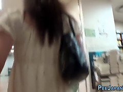 Naughty teen public pees