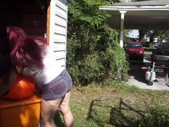 ぽっちゃり, デカ尻, デカチン, デカパイ, Hd, 赤毛, 三人, 濡れ