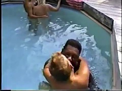 Cuckold wife interracial fuck in the pool