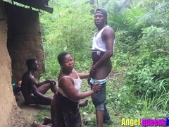 Some where in Africa, married house wife caught by the husband having sex with stranger in her husband local hurt at day time,watch The punishment he 