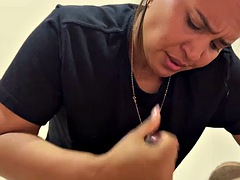 Vakker, Stor kukk, Kukk suging, Par, Hardcore, Latina, Kort hår, Suging