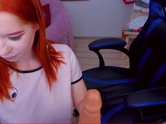 super cute redhead teen camgirl with big naturals - solo