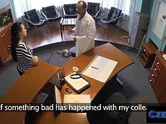 Czech xxx - physician pounds patient hard on desk to cure back problems