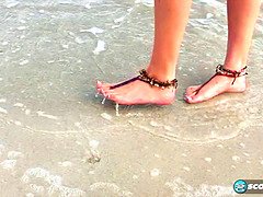 Strand, Blondine, Fußfetisch, Hd, Solo
