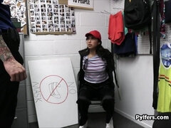 Latina gags on security guards hard dick