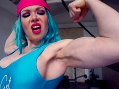 Retro, muscle girl, muscles